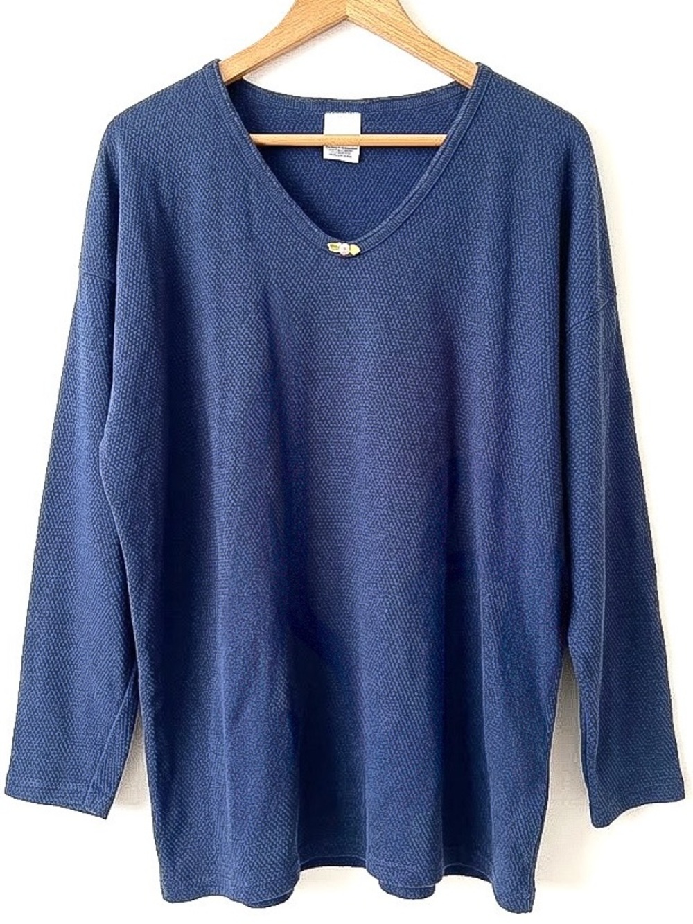 NWT Vintage 90s Rappizi’s Oversized Waffle Thermal Tunic Top w/ Rosette